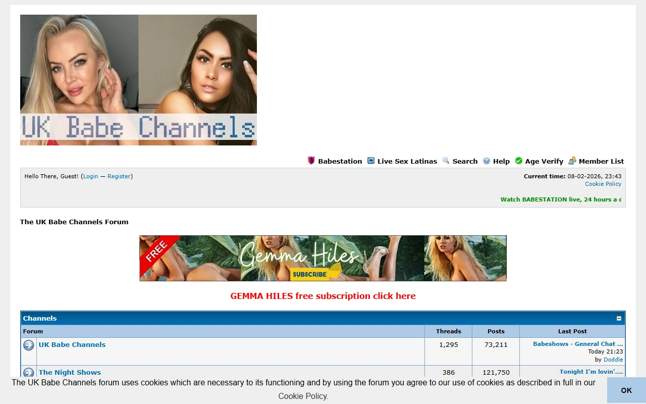 Screenshot of Babeshows